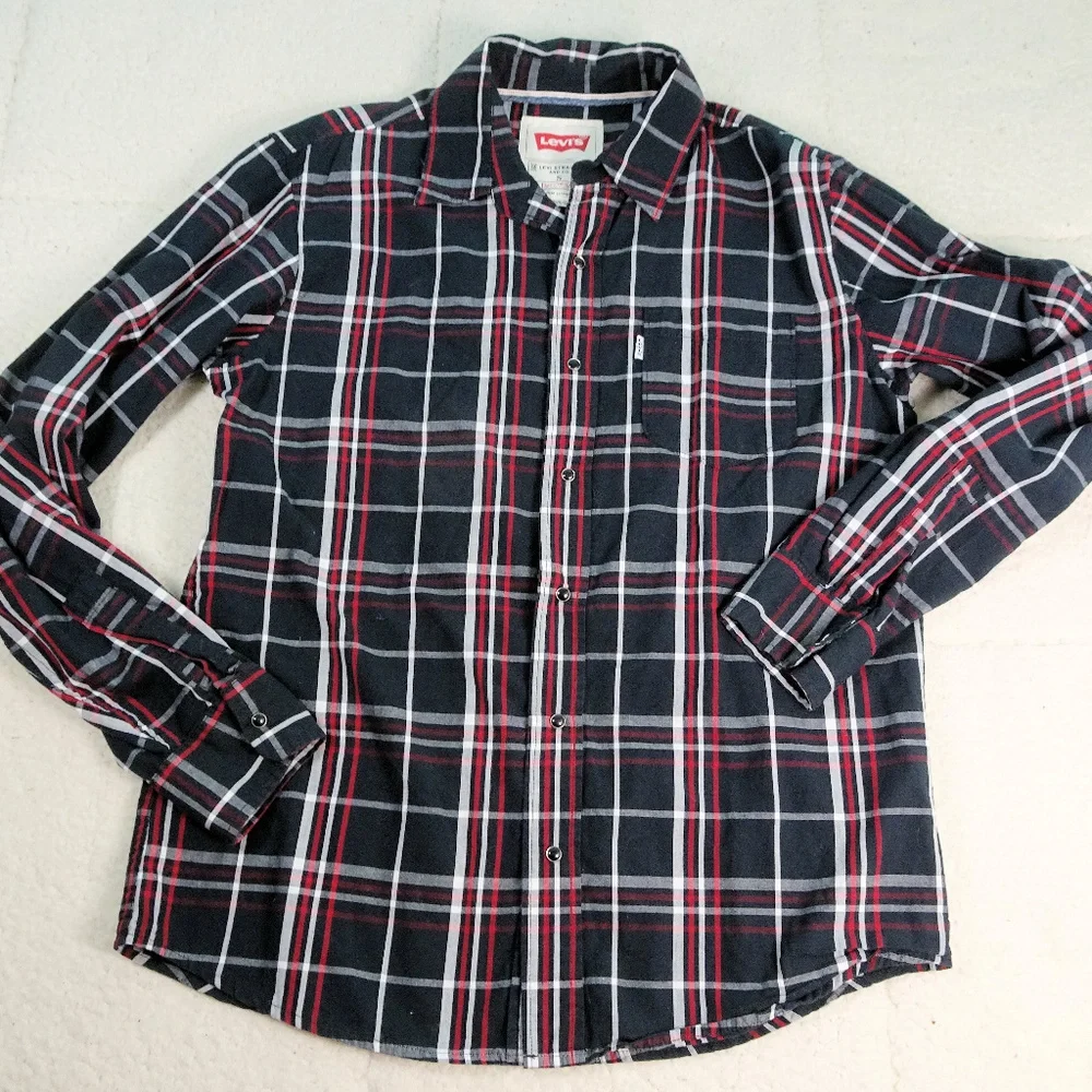Western Levi's Button Up Plaid L/S Shirt Small